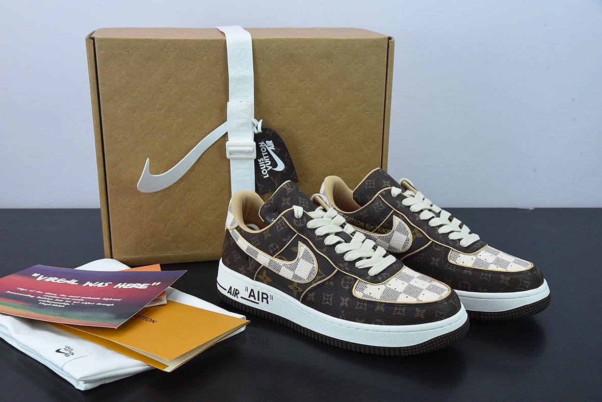 Nike Air Force 1 Low x Louis Vuitton x Off-White "Coffee" - Imagen 1