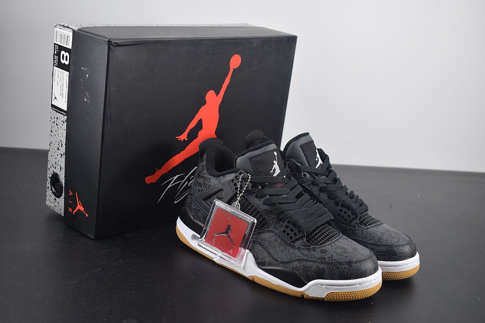 Nike Air Jordan 4 Retro "Laser Black Gum" - Imagen 1